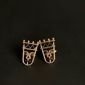 -Tiki Masks Idols Gods Vintage SWANK Cuff Links polynesian islander hawaii
